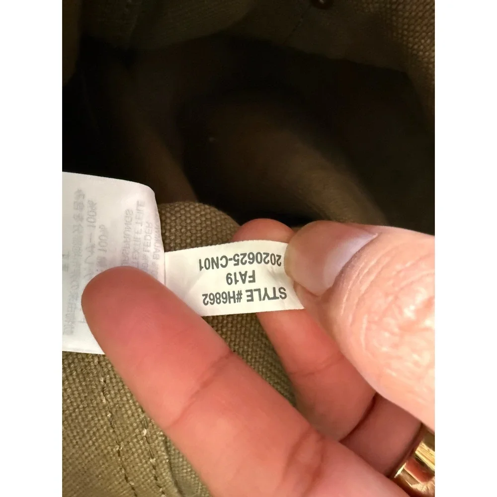 Madewell Canvas Transport Tote Army Green Leather Trim Crossbody Bag